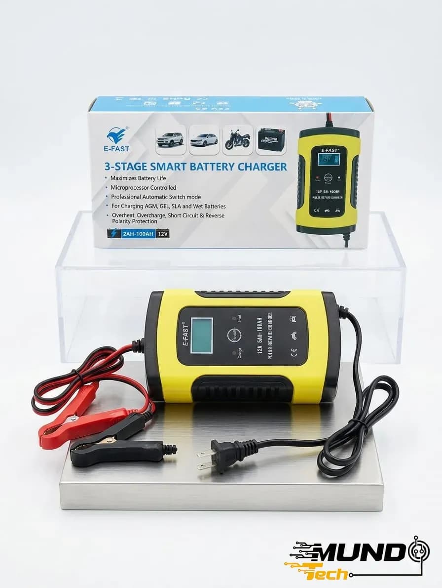 Cargador para batería de carro 12/24v 6a