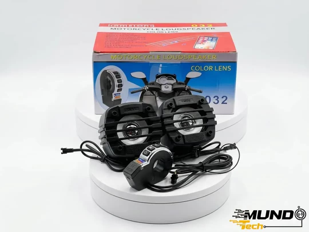 Corneta para moto par con control y bluetooth